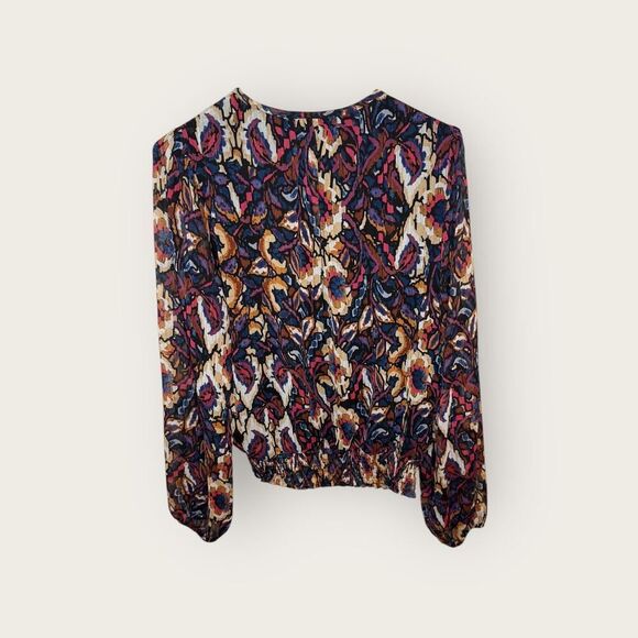 Evereve Stelle Abstract Blouse Top Size Medium - Picture 3 of 7